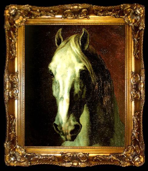 framed  charles emile callande tete de cheval blanc, ta009-2
